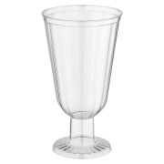 Eiskaffeeglas Eisbecher 250ml geriffelte Oberfläche edle Kelchform PS, 8 Stk.