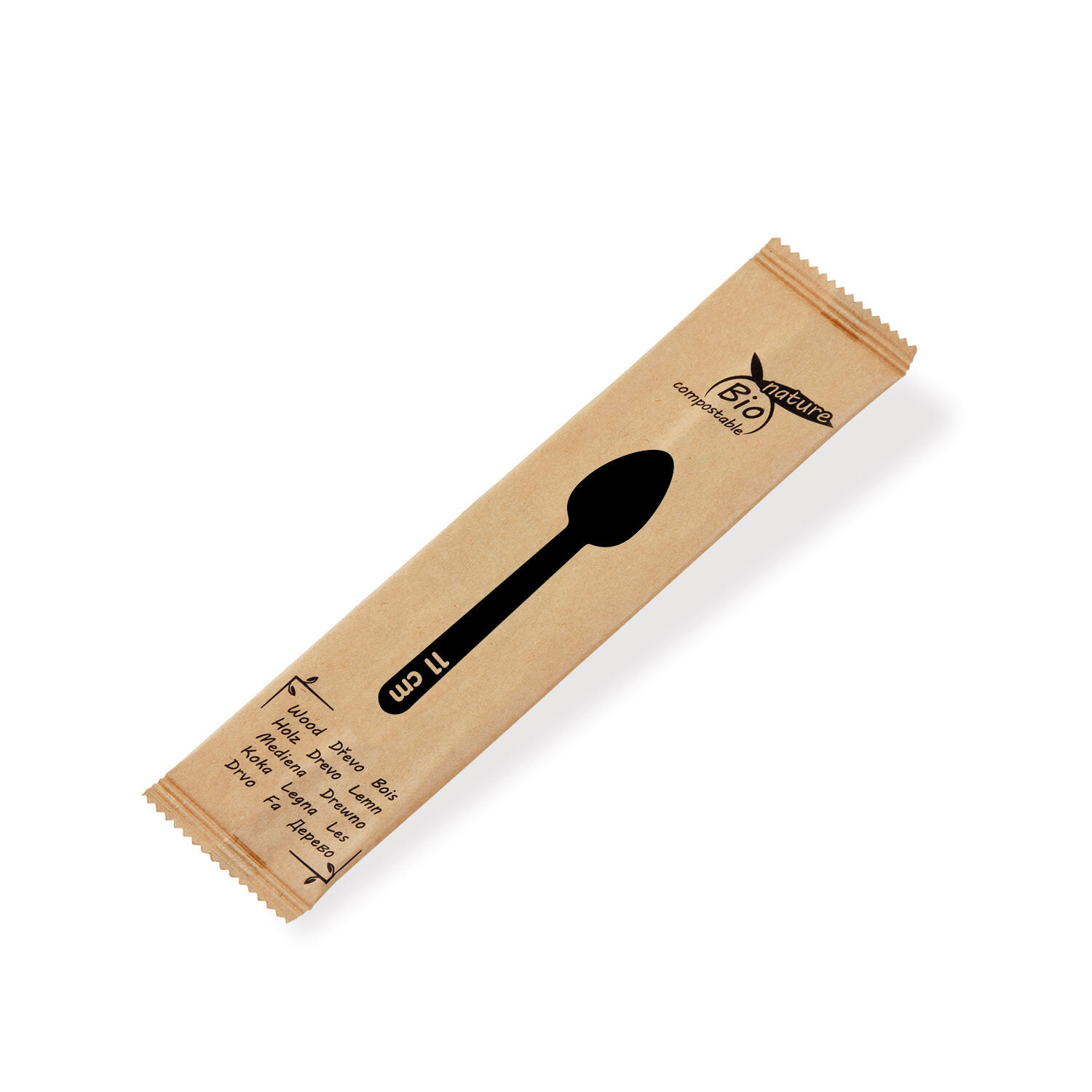 BIONATURE Holz Kaffeelffel aus Holz einzeln hygienisch verpackt 11cm, 100 Stk.