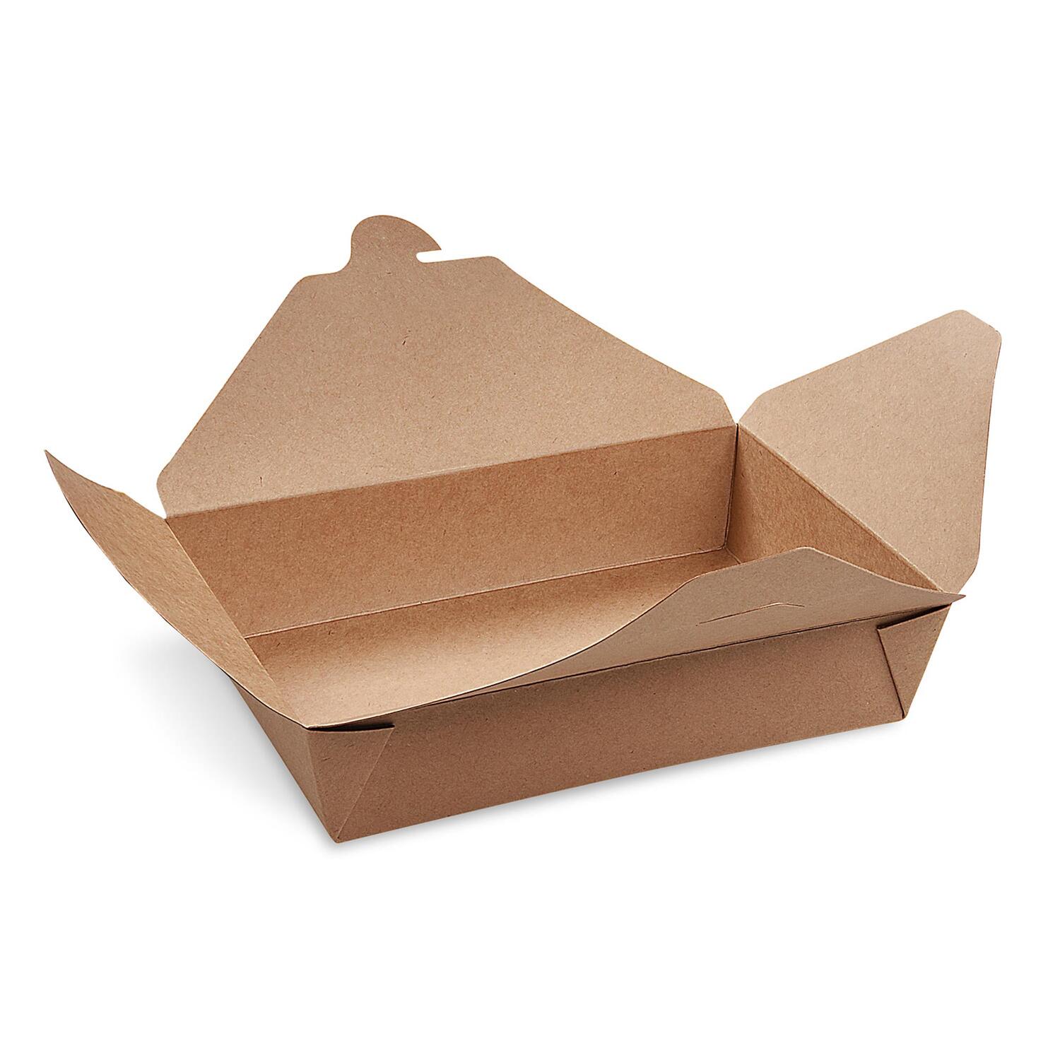 BIONATURE Food Boxen To GO L 1400ml kraft PE 195x138x48mm fettdicht, 50 Stk.